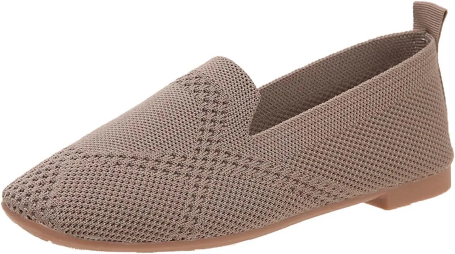 Shoes for Women 2023 Summer Fashion Square Toe Closed Toe Weave Breathable Mesh Slip on Sandals Lightweight Comfortable Ladies Walking Shoes