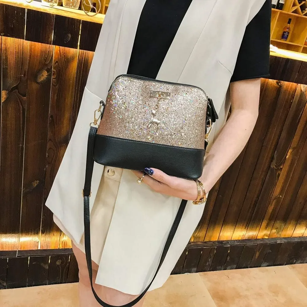 Shoulder bag Fashion Women Leather Deer Splice Shell Shape Bag Mini Shoulder Crossbody Bags