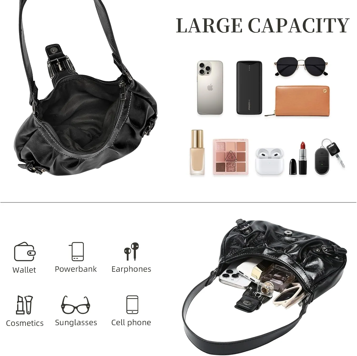 Shoulder Bag for Women Trendy Y2K Purse Handbag Top Handle Small Punk Purse Hobo Underarm Clutch Bag 2025