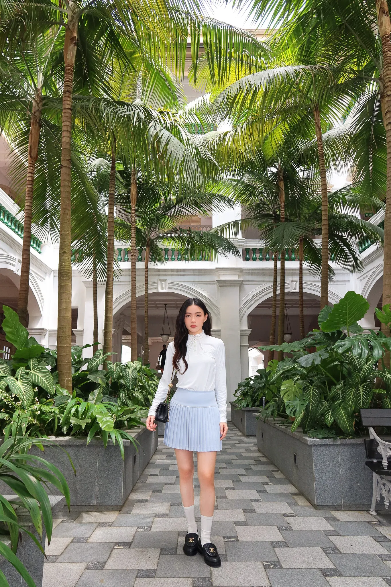 SILK TWIST FLARE PLEATS SKIRT