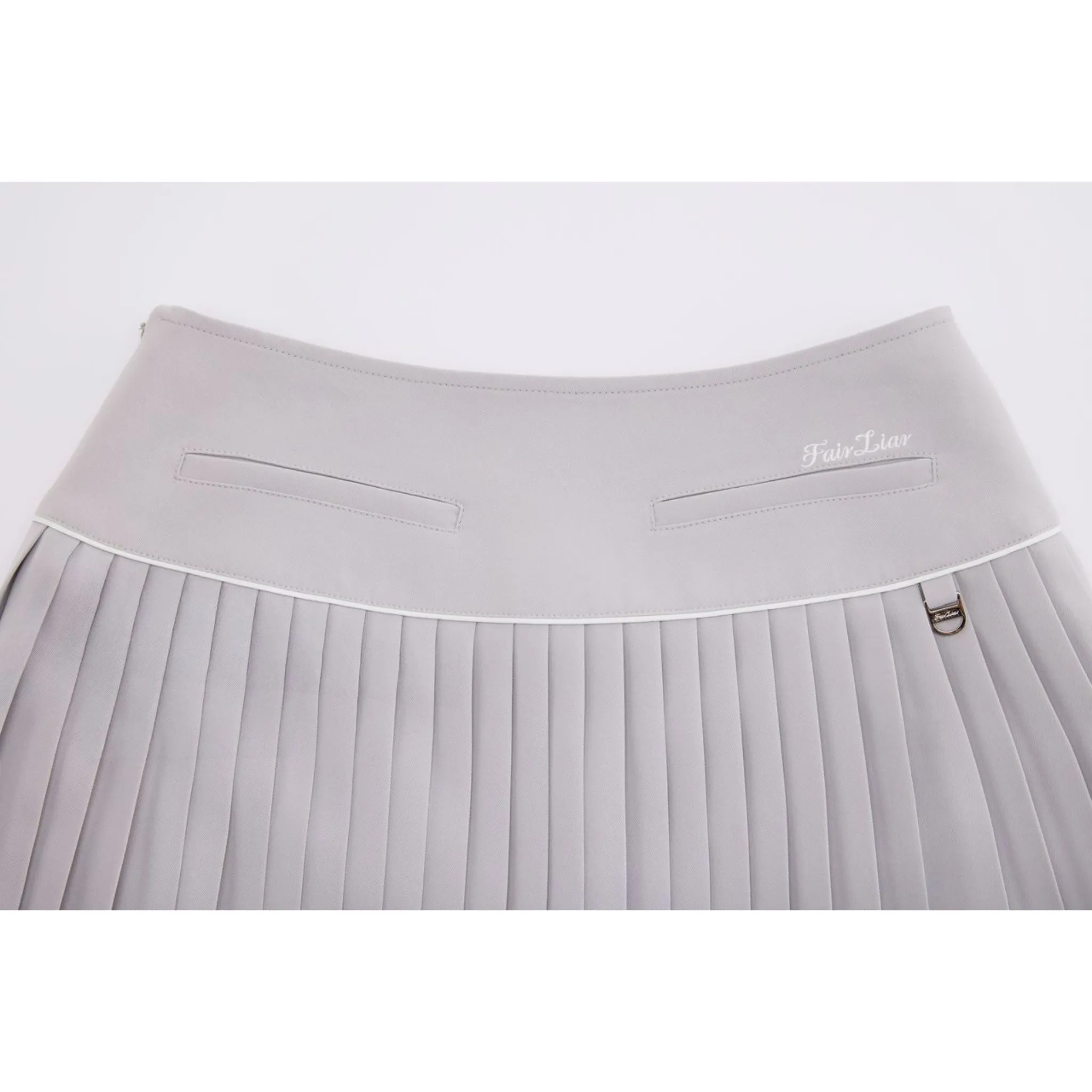 SILK TWIST FLARE PLEATS SKIRT