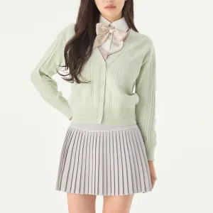 SILK TWIST FLARE PLEATS SKIRT