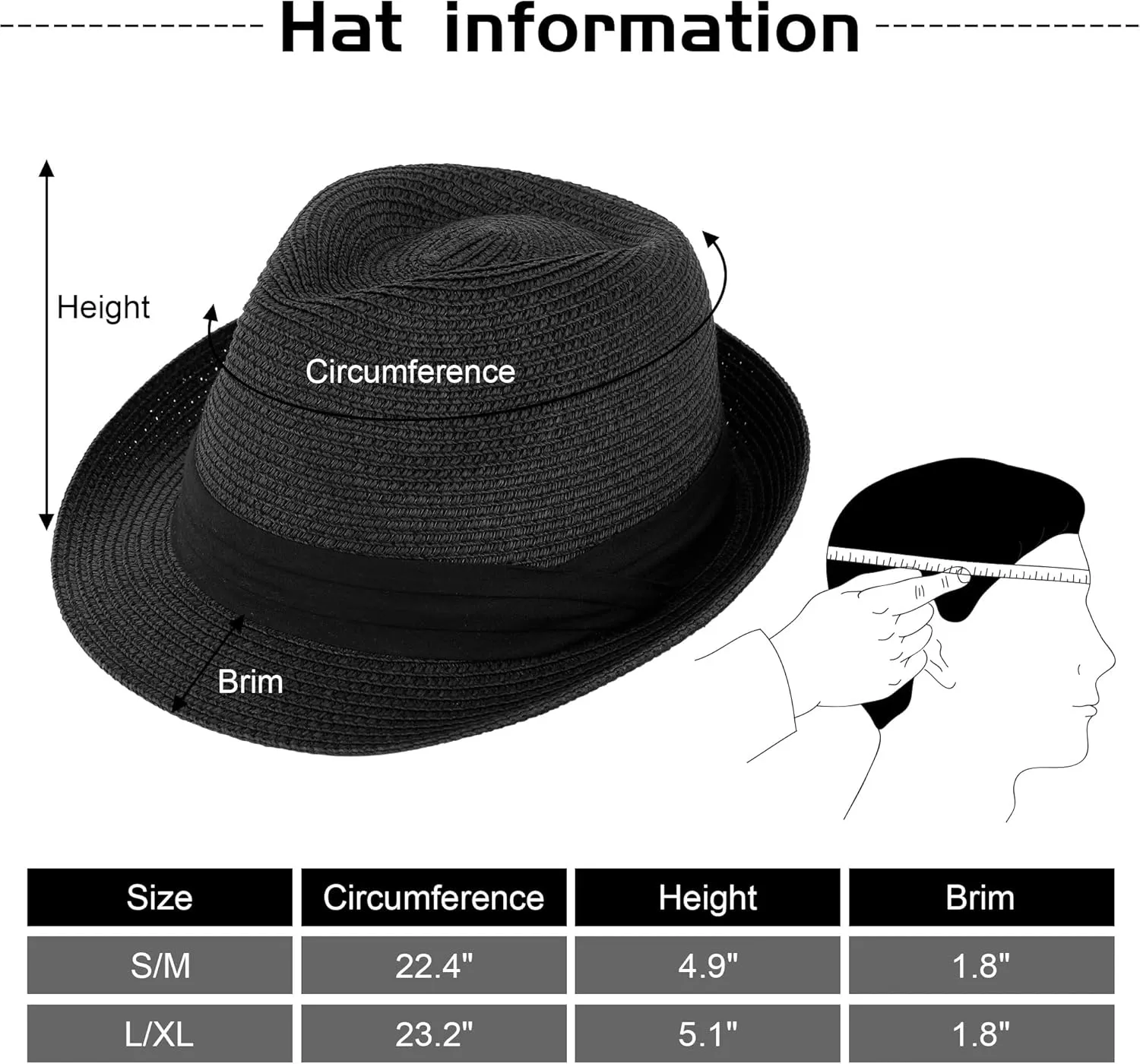Simplicity Fedora for Men Women Unisex Men's Women's Classic Manhattan Structured Gangster Trilby Fedora Hat