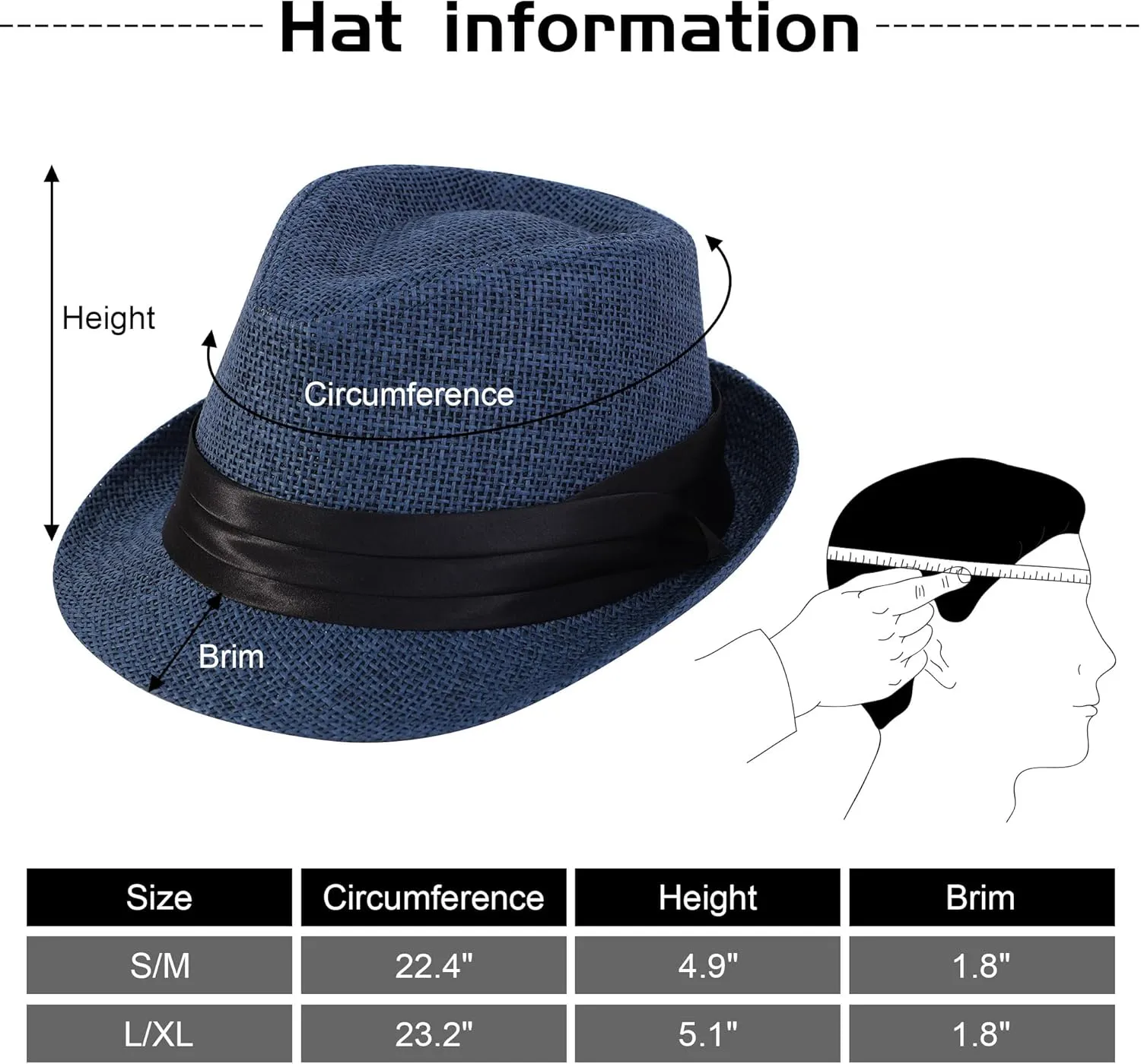 Simplicity Fedora for Men Women Unisex Men's Women's Classic Manhattan Structured Gangster Trilby Fedora Hat