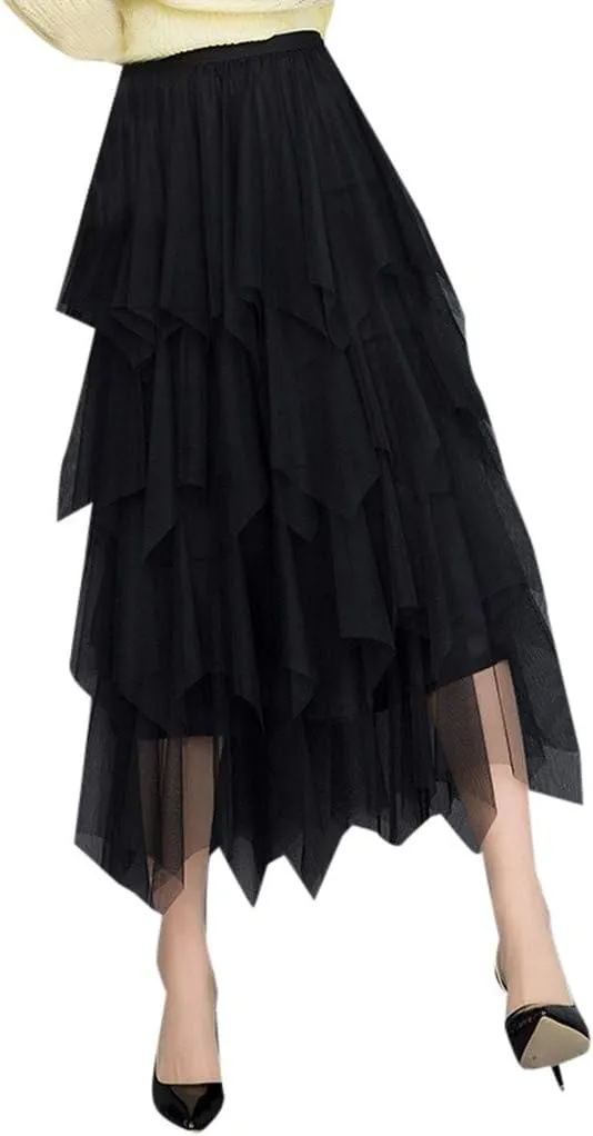Skirts for Women Comfortable High Waist Pleated Tutu Skirt Ladies Midi Skirt 80S Costumes for Women