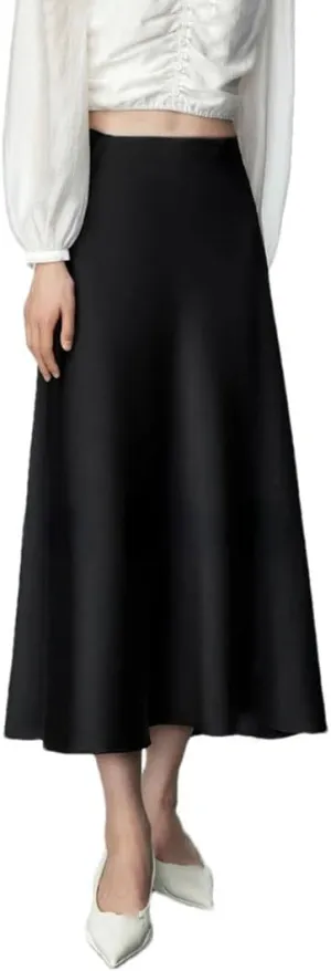Skirts for Women Satin High Waisted Slim Fit Long Skirt Fashion Versatile Skirts