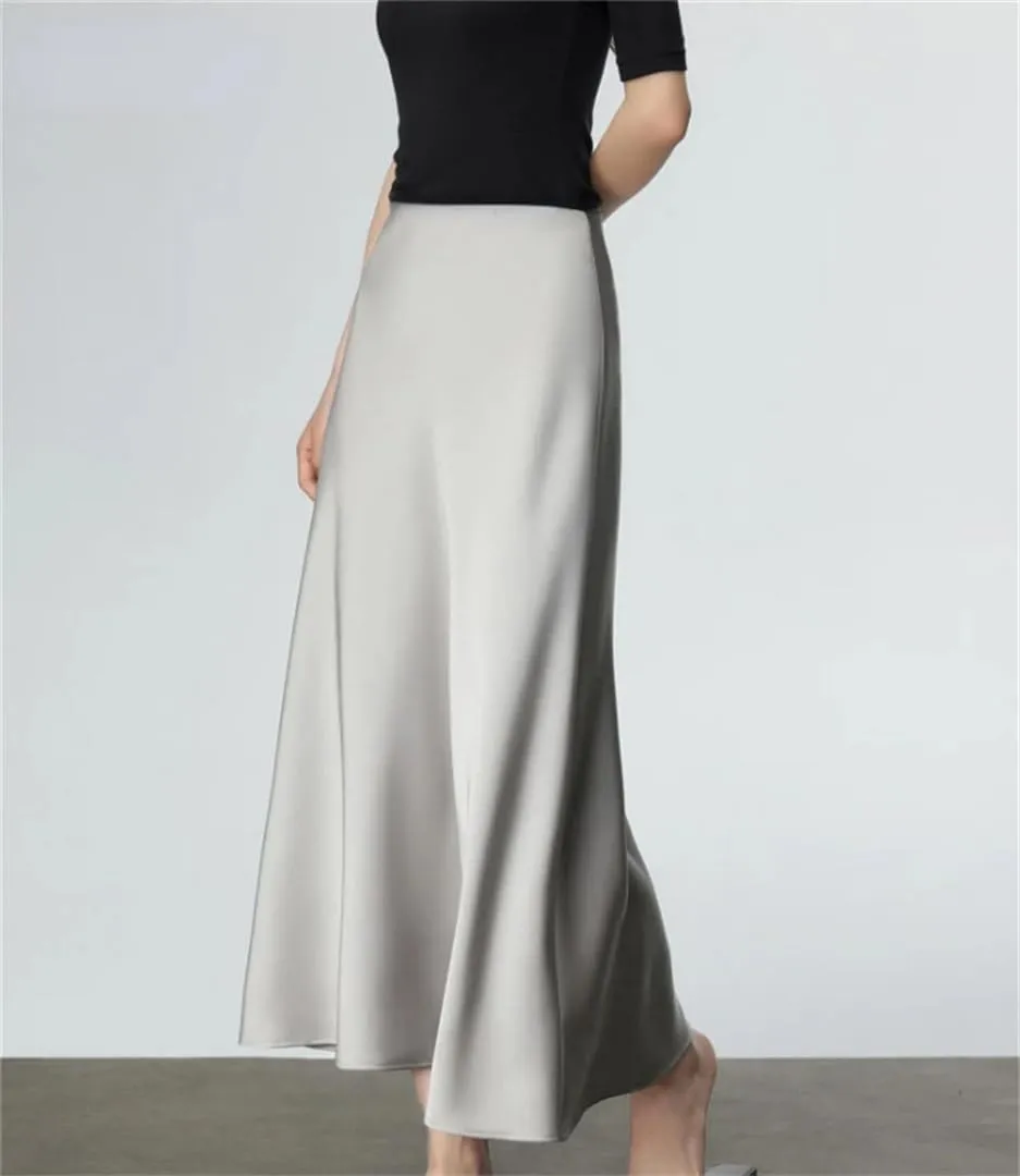 Skirts for Women Satin High Waisted Slim Fit Long Skirt Fashion Versatile Skirts