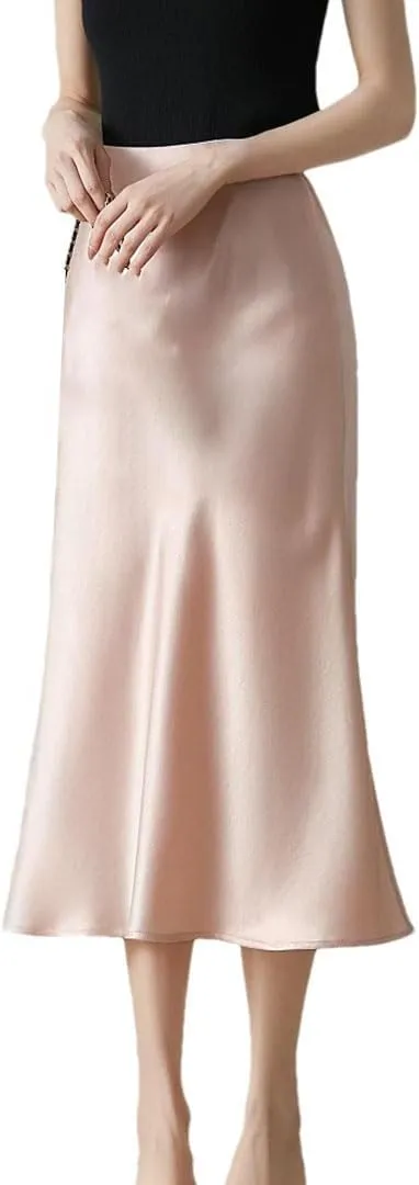 Skirts for Women Satin High Waisted Slim Fit Long Skirt Fashion Versatile Skirts