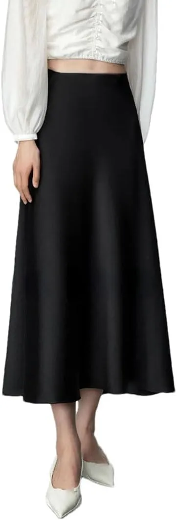 Skirts for Women Satin High Waisted Slim Fit Long Skirt Fashion Versatile Skirts