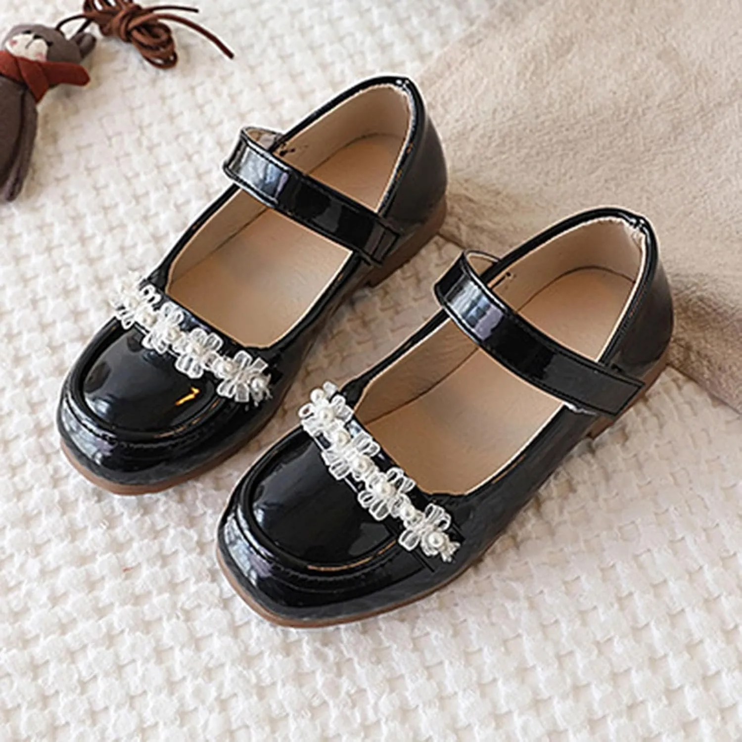 Slide Summer Non Slip British Small Leather Shoes Spring and New Girls Japanese Single Shoes Soft Sole Mary Jane Performance