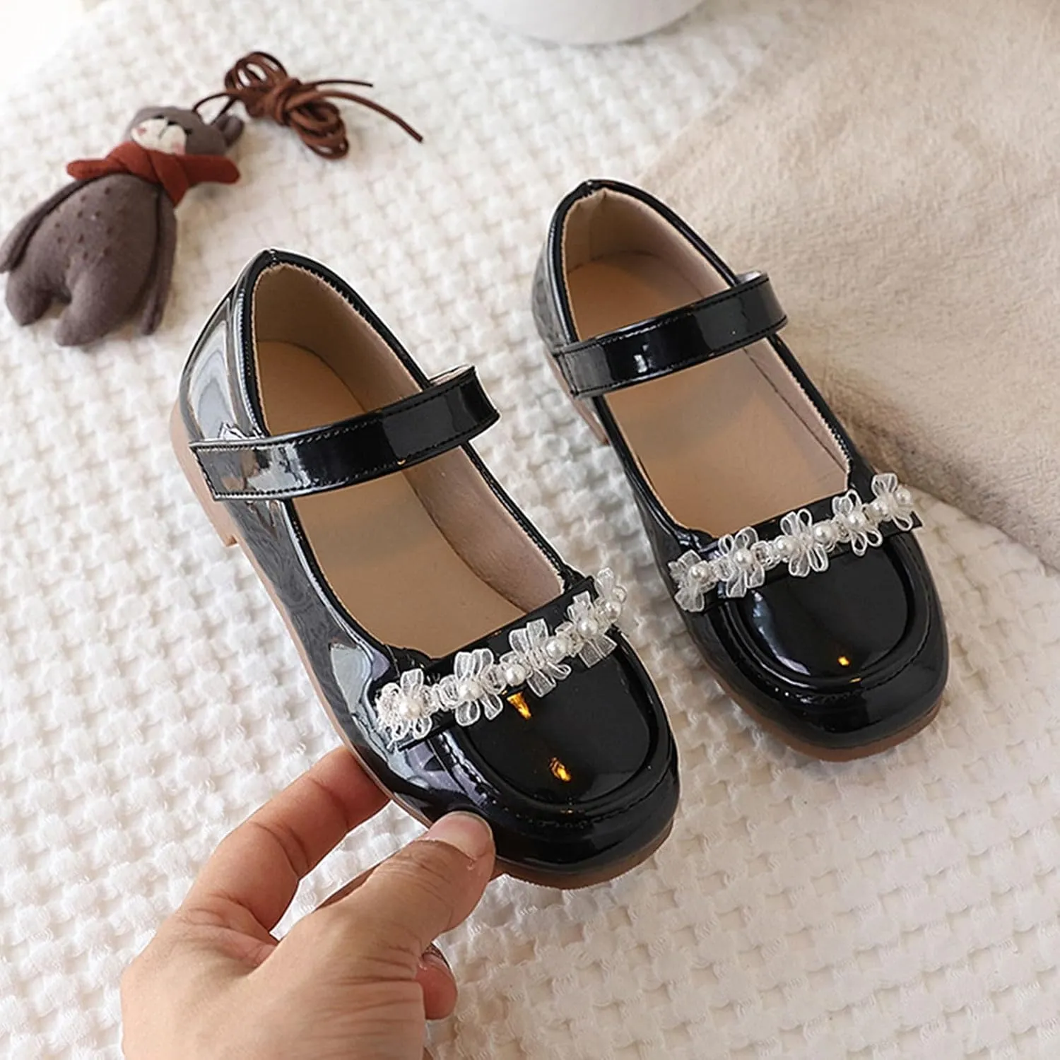 Slide Summer Non Slip British Small Leather Shoes Spring and New Girls Japanese Single Shoes Soft Sole Mary Jane Performance