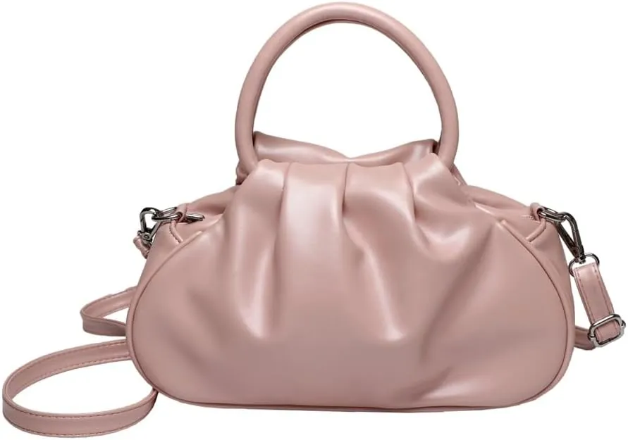 Slouchy PU Leather Cloud Hobo Bags Women Trendy Underarm Crescent Shoulder Bag Cute Satchel Crossbody Purse Tote Handbag