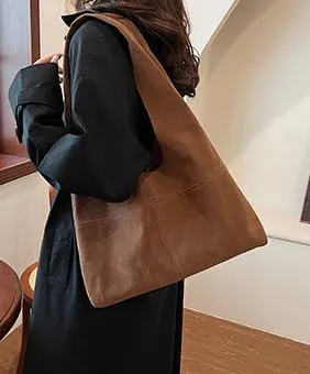 Slouchy Tote Bag Suede Hobo Bag Large Capacity Shoulder Bag Satchel Purse Vintage Underarm Bag Handbag for Women