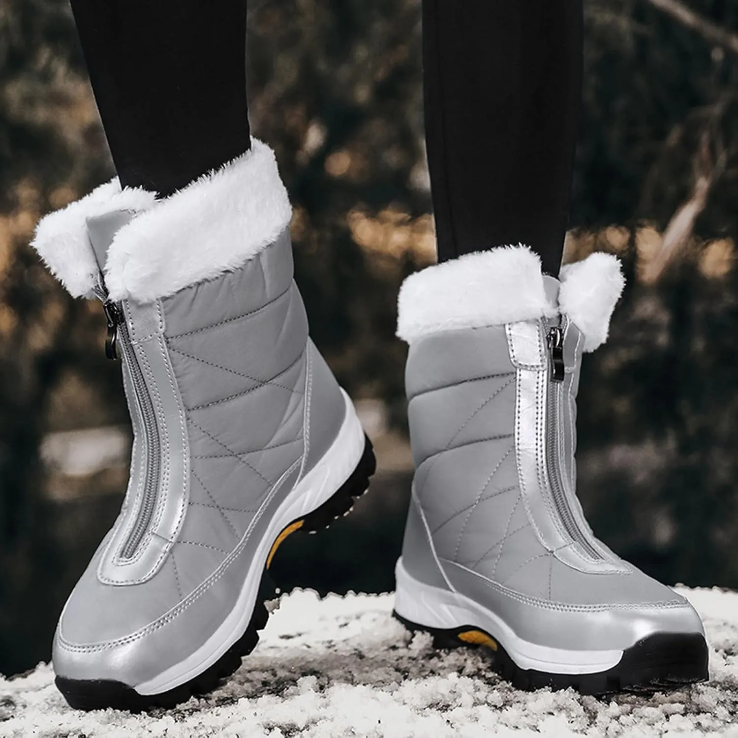 Snow Boots for Women 2023 Trendy Winter Boots for Women Waterproof Snow Size 10 Womens Size 10 1/2 Wide Winter Boots Outdoor Slippers Boots for Women Waterproof Winter Boot for Women Lightweight