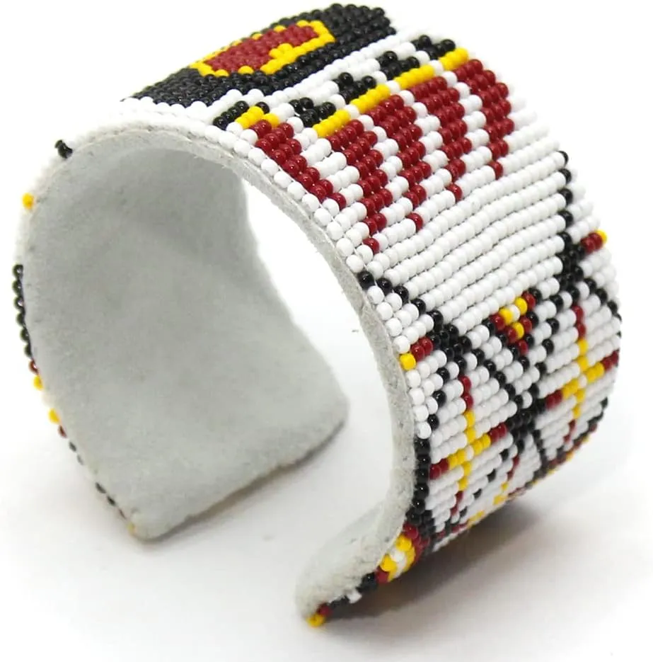 Southwestern Native Style Seed Beads Beaded Hard Cuff Bracelet