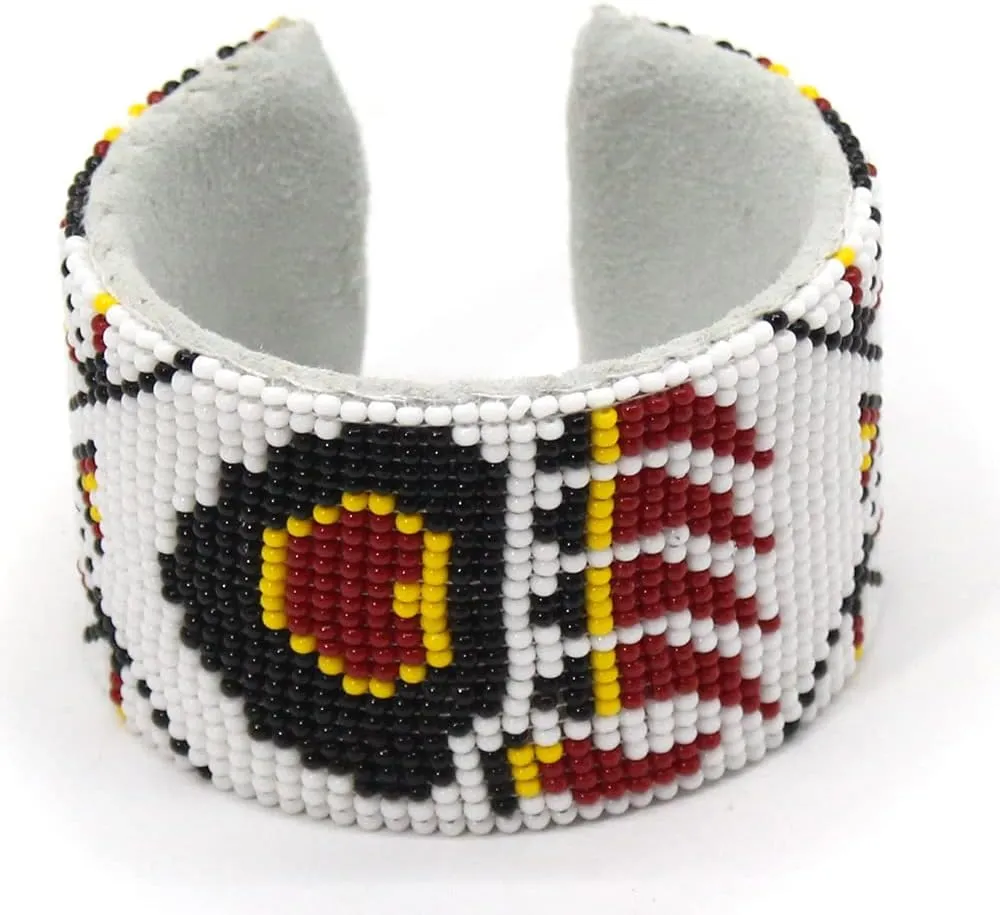 Southwestern Native Style Seed Beads Beaded Hard Cuff Bracelet