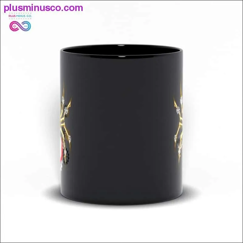 Spider with a Red Light Bulb Black Mugs