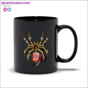 Spider with a Red Light Bulb Black Mugs