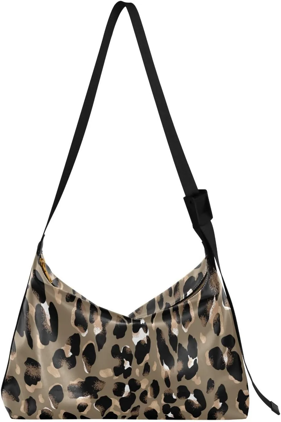 Spotted Leopard Pattern Hobo Crossbody Bags for Women Leather Large Shoulder Bag Cross Body Animal Skin Trendy Womens Tote Bags Handbag for Travel Shopping