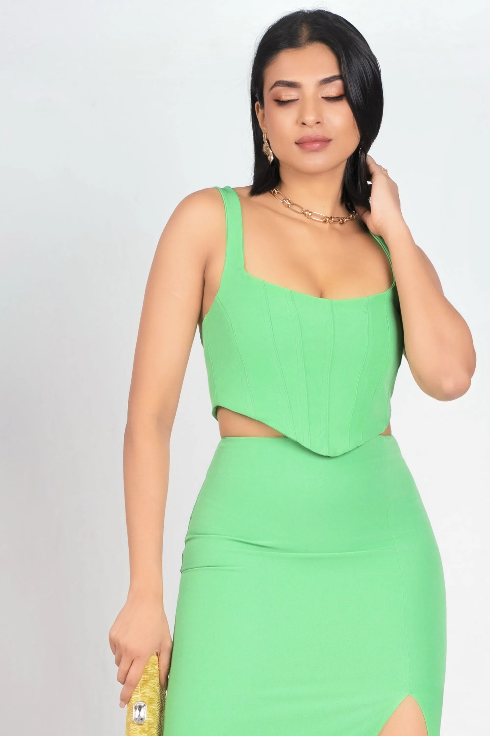 Square Neck Bustier Top