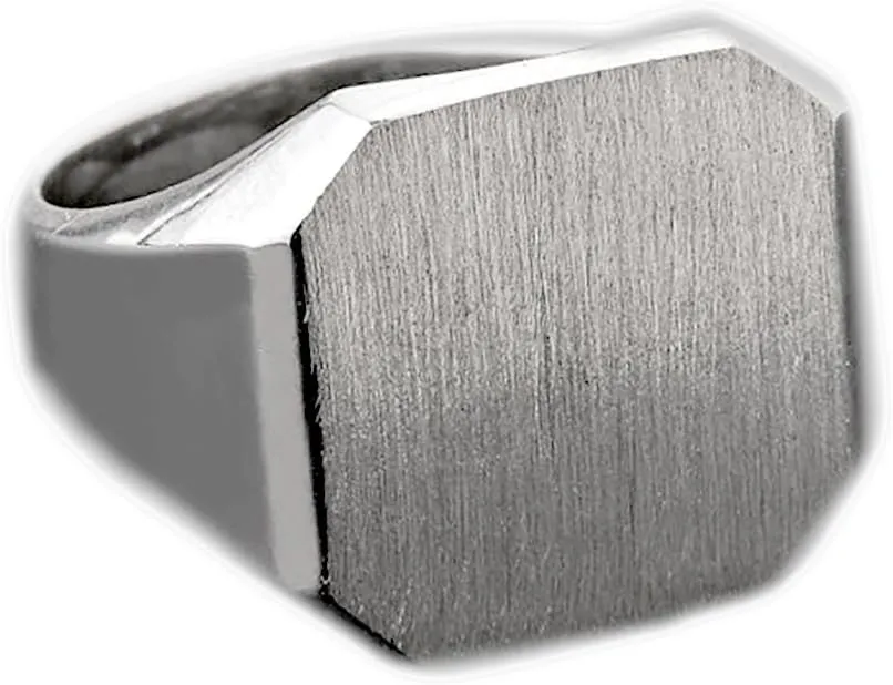 Sterling Silver Mens Large Square Signet Ring