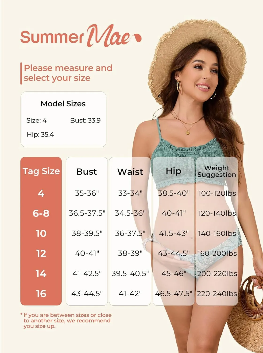 Summer Mae Ruffle Maternity Swimsuit Two-Piece Low Rise Bikini Shirred Smoked Pregnancy Bathing Suit
