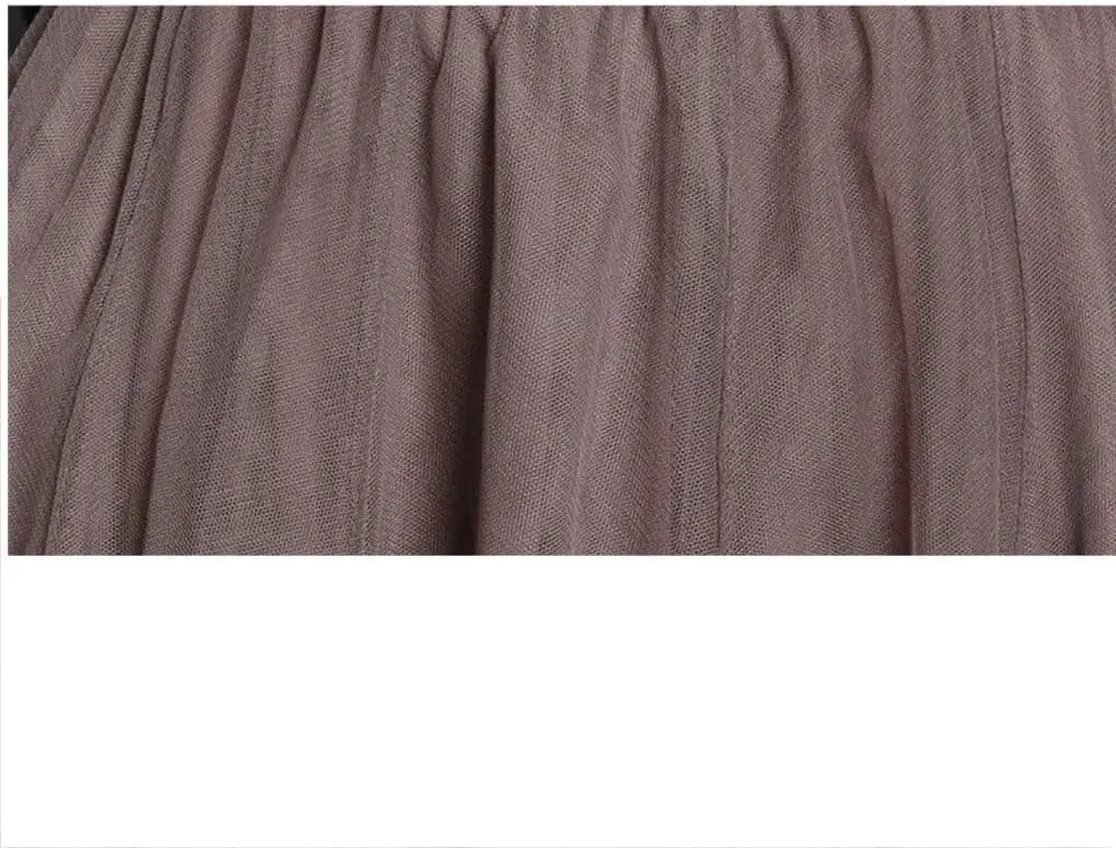Summer Mesh Tulle Pleated A-Line Skirt Prom Clothes for Women High Waist Blue Midi Tulle Skirts Woman Dance Skirt