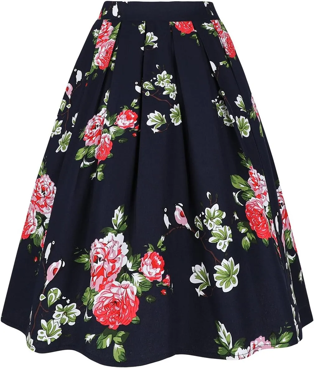 Taydey A-Line Pleated Vintage Skirts for Women