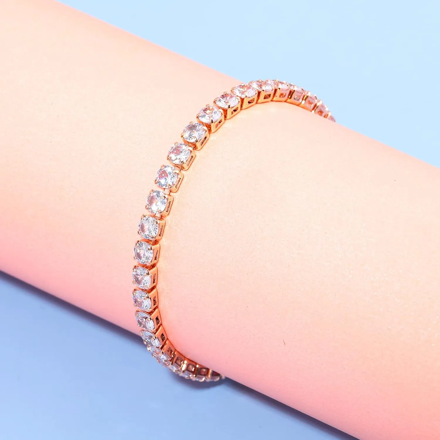 Tennis Bracelets for Women Men Adjustable Charm Link Bracelet 14K Gold Plated Dainty Multicolor Cubic Zircon Bracelets for Teen Girls Crystal Friendship Bracelets Jewelry