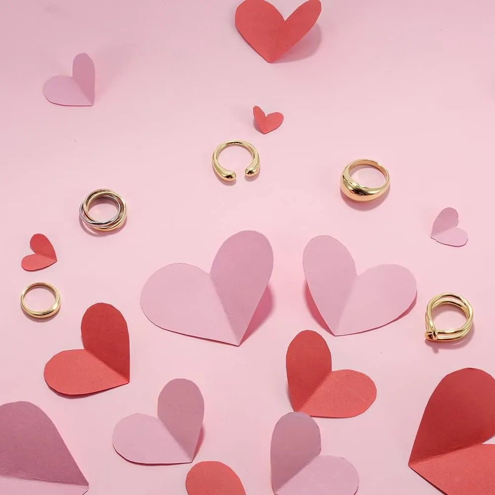 Three-Tone Cross Chunky Bands Statement Rings for Women and Adult Infinity Interlocked Rolling Criss Interwined Rings Cocktail Jewelry