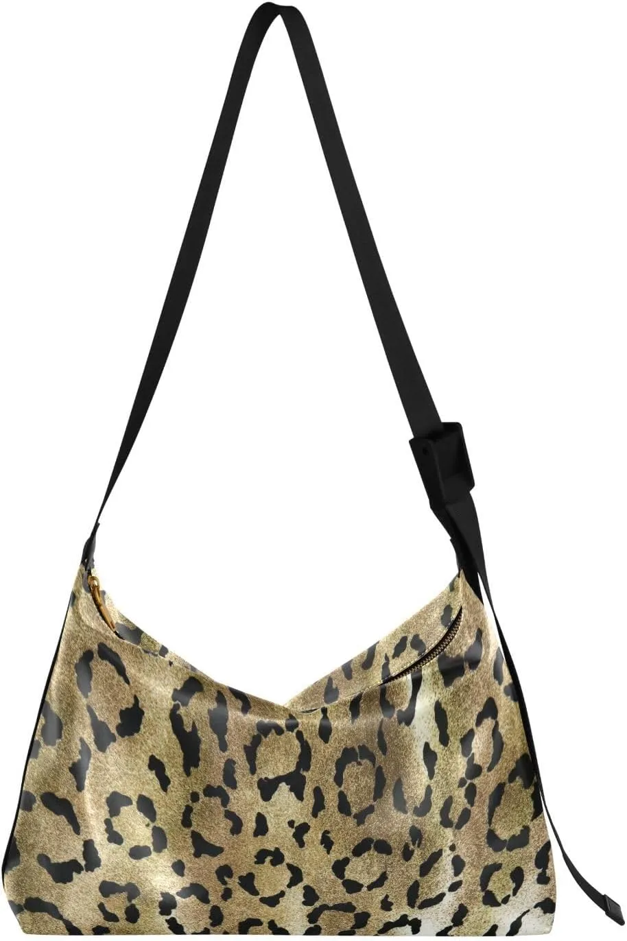 Tiger Leopard Print Hobo Crossbody Bags for Women Leather Large Shoulder Bag Cross Body Fur Skin Funny Trendy Womens Tote Bags Handbag for Travel Shopping