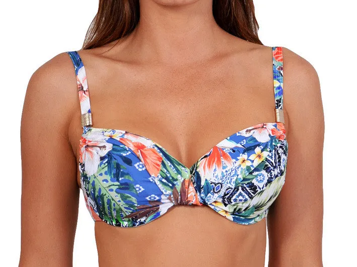 TIKI ISLAND D/DD RUCHE UNDERWIRE TOP