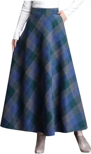 Tweed Skirt for Women High Waisted Pleated A-Line Skirts Stretch Classic Trending Flare Skirts Cute Elegant Skirt