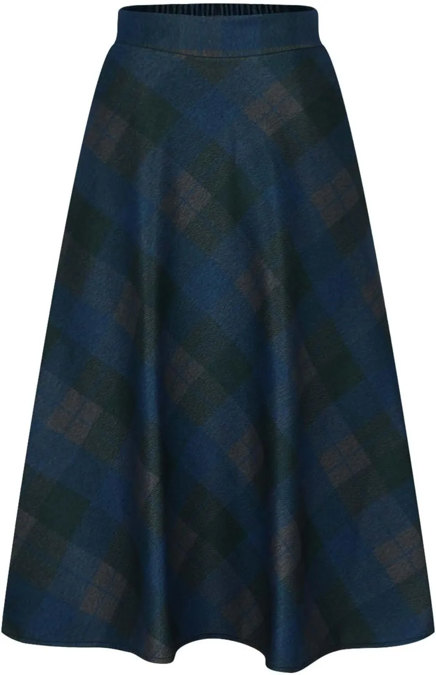 Tweed Skirt for Women High Waisted Pleated A-Line Skirts Stretch Classic Trending Flare Skirts Cute Elegant Skirt