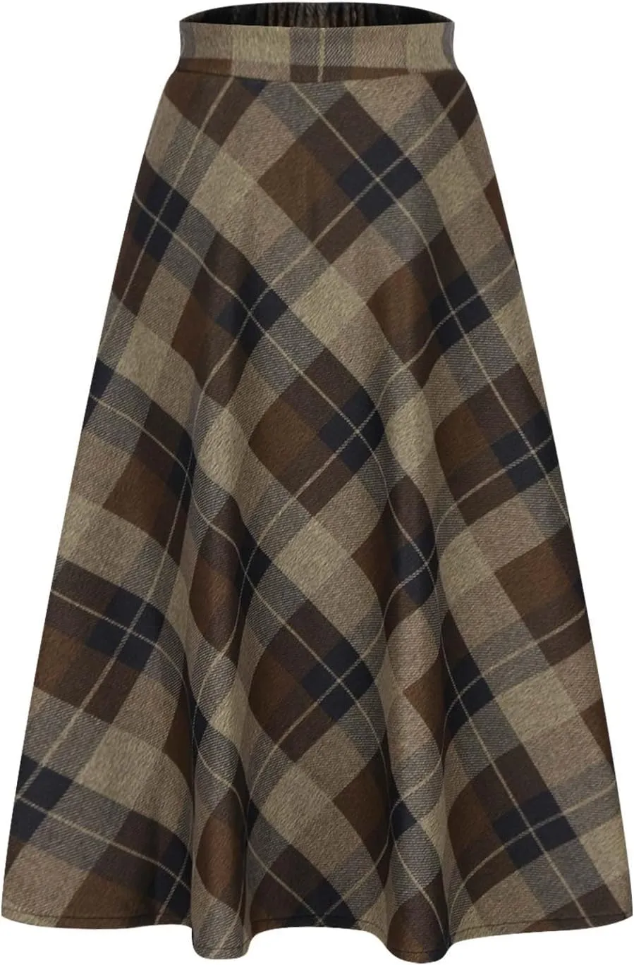 Tweed Skirt for Women High Waisted Pleated A-Line Skirts Stretch Classic Trending Flare Skirts Cute Elegant Skirt