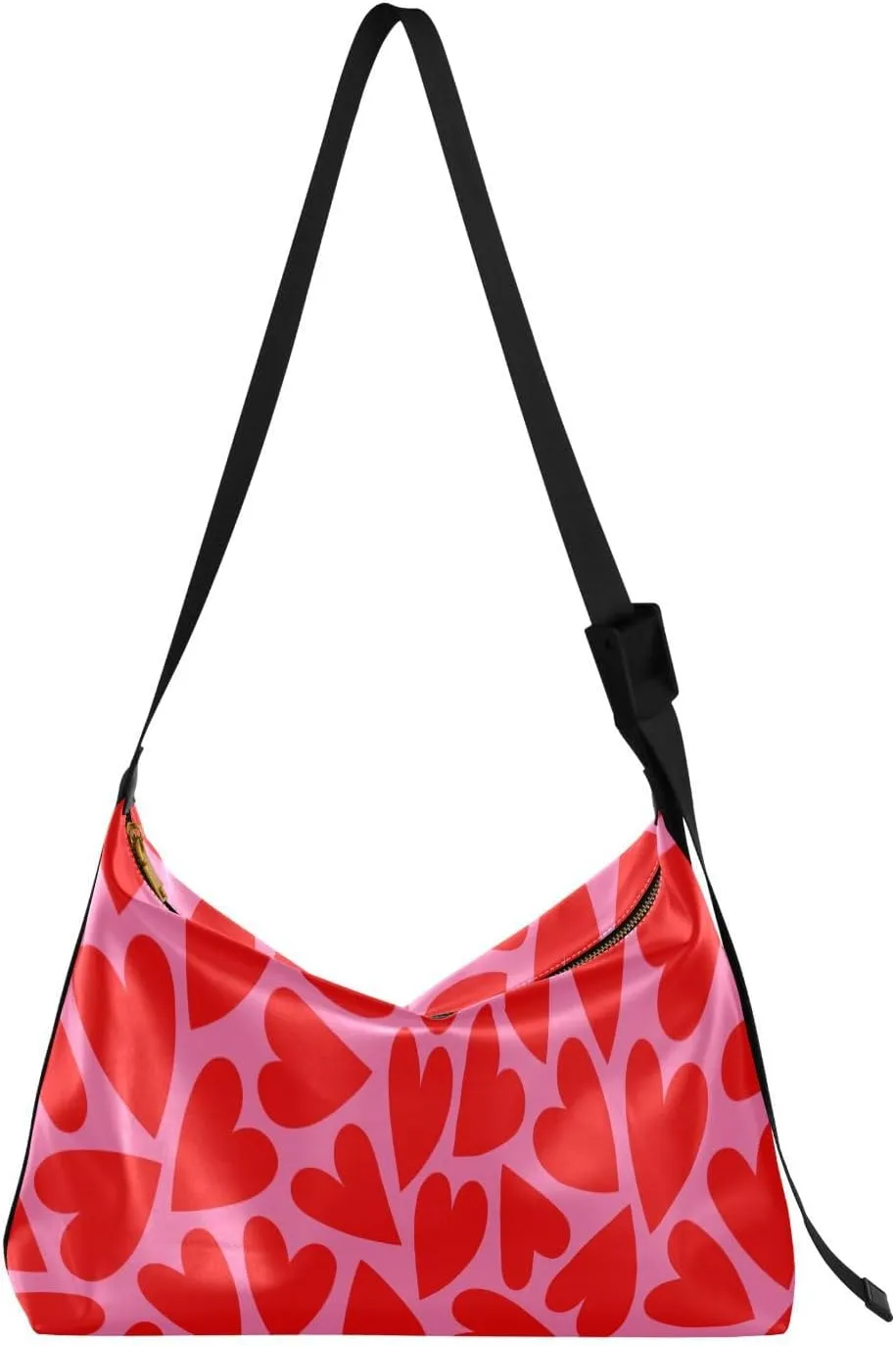 Valentine's Day Red Love Hobo Crossbody Bags for Women Leather Large Shoulder Bag Cross Body Romance Trendy Womens Tote Bags Handbag for Travel Shopping