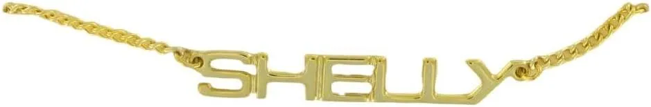 Vintage 70S Name Game Gold Tone Anklet 8 3/4" - "Shelly" Fashion Anklet Trendy Accessories for Women Stylish Additions Chic Details