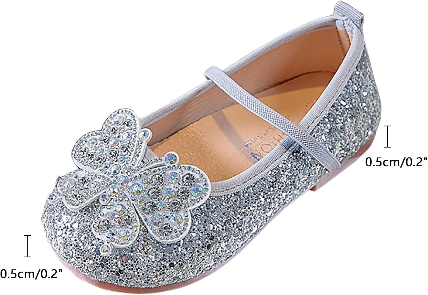 Walking Shoes for Boys Girls Girls Flat Sandals Comfortable Soft Fashionable Shiny Princess Sandals