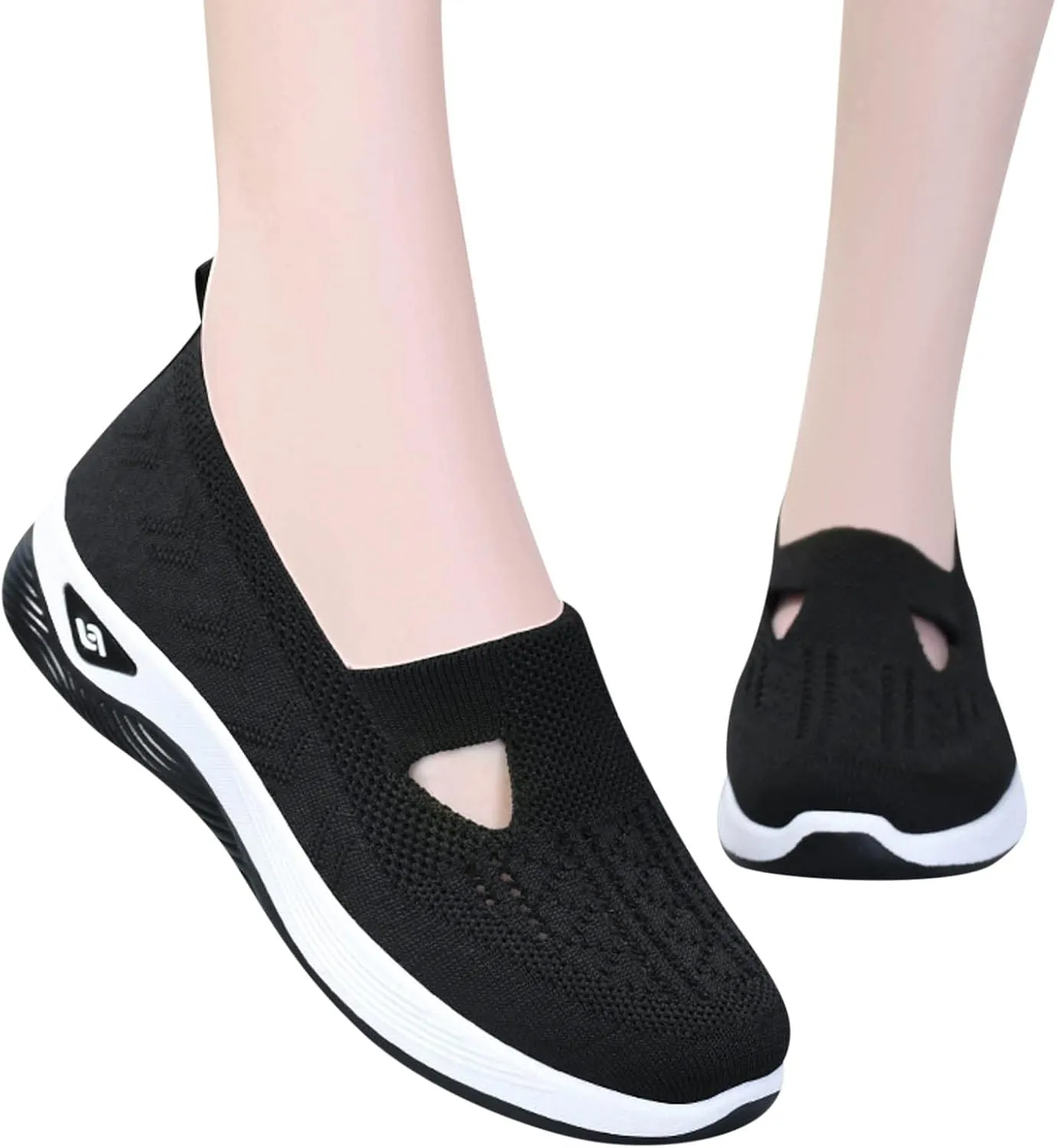 Walking Shoes for Women Orthopedic Sneakers Woven Breathable Running Shoes Arch Support Comfortable Soft Sole Shoes