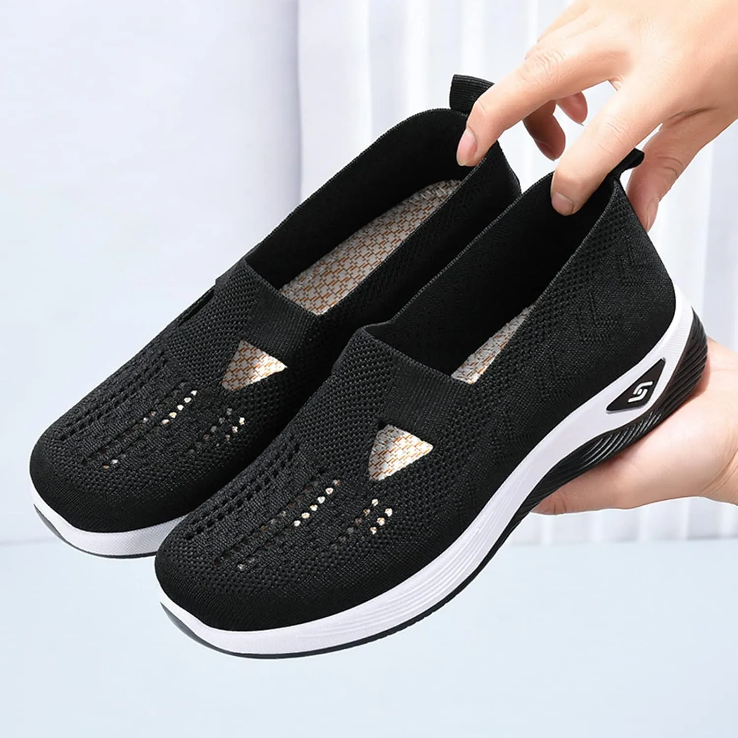 Walking Shoes for Women Orthopedic Sneakers Woven Breathable Running Shoes Arch Support Comfortable Soft Sole Shoes