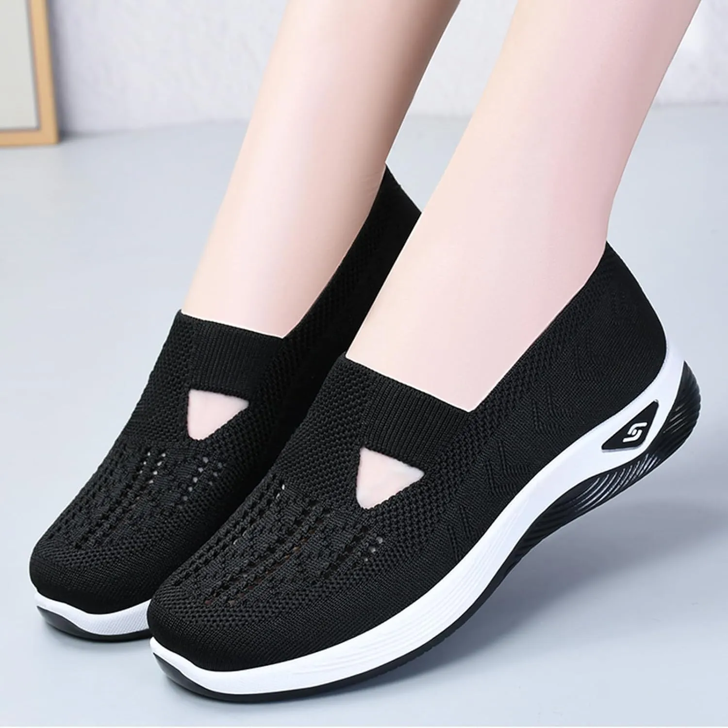 Walking Shoes for Women Orthopedic Sneakers Woven Breathable Running Shoes Arch Support Comfortable Soft Sole Shoes