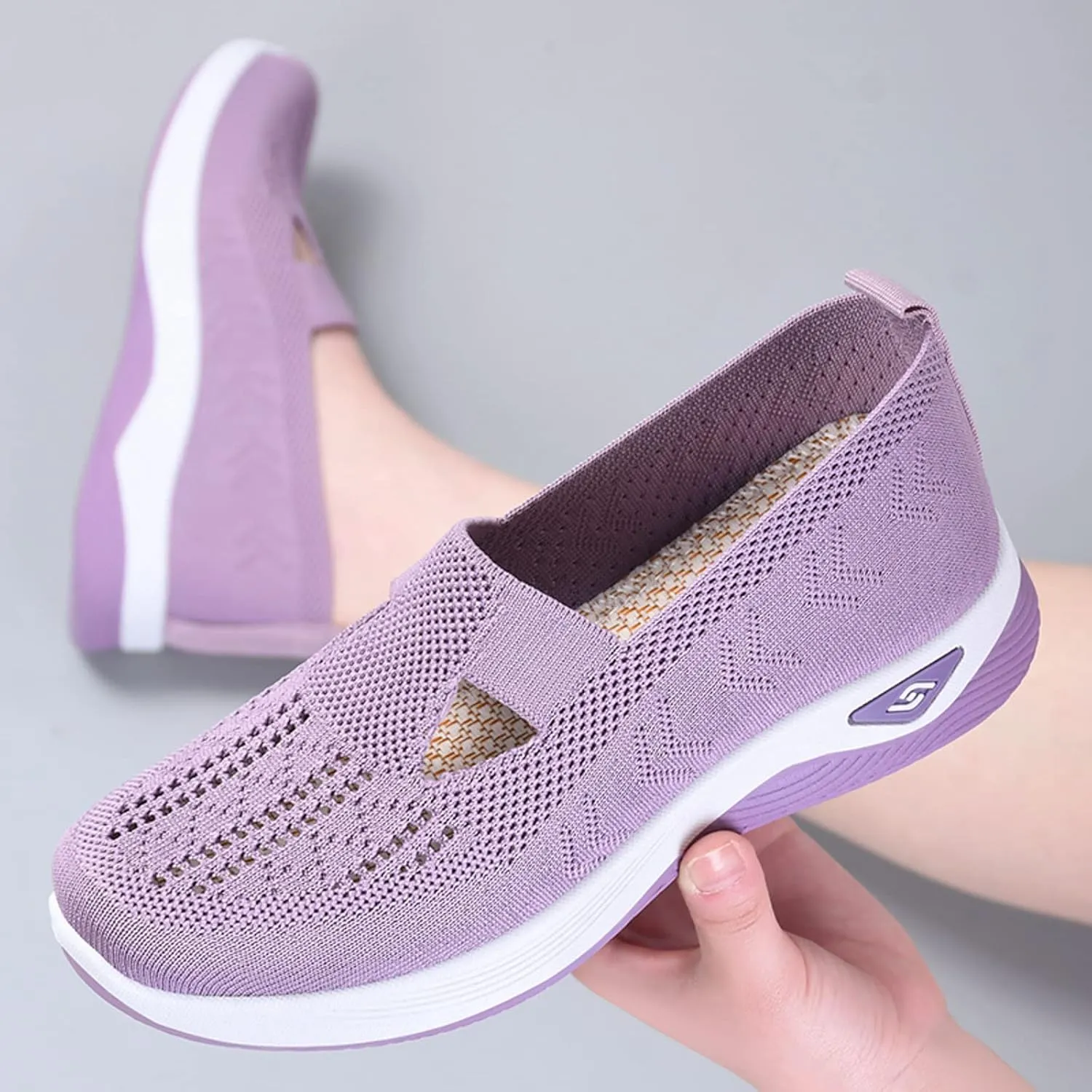 Walking Shoes for Women Orthopedic Sneakers Woven Breathable Running Shoes Arch Support Comfortable Soft Sole Shoes