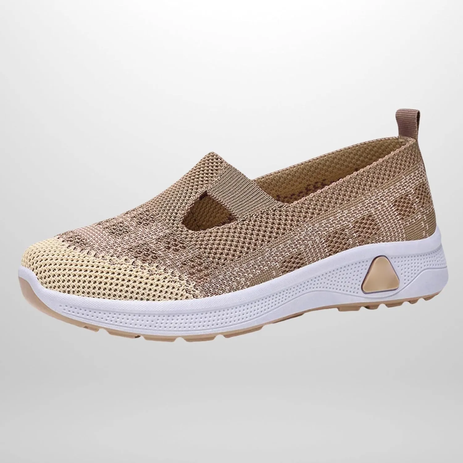Walking Sneakers for Women Comfortable Breathable Knitted Sneakers Casual Slip on Woven Cut-Out Orthopedic Soft Arch Support Shoes Lightweight Knit Loafer