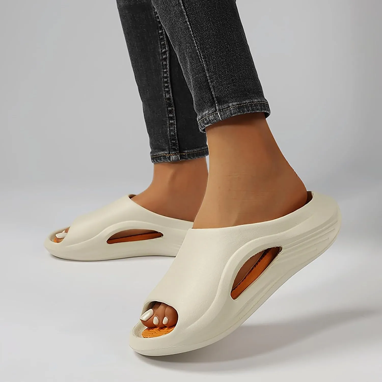 Wedge Sandals for Women Comfortable Wide Width Open Toe Platform Slippers with Arch Support Vacation Beach Shoes