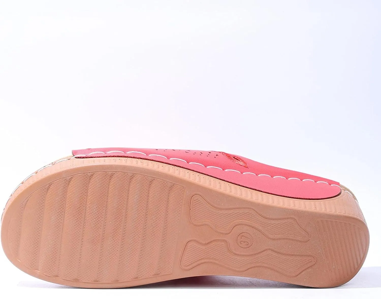 Wedge Sandals for Women Summer Casual Comfortable Arch Support Leather Slides Orthotic Slip On Walking Sandals Shoes