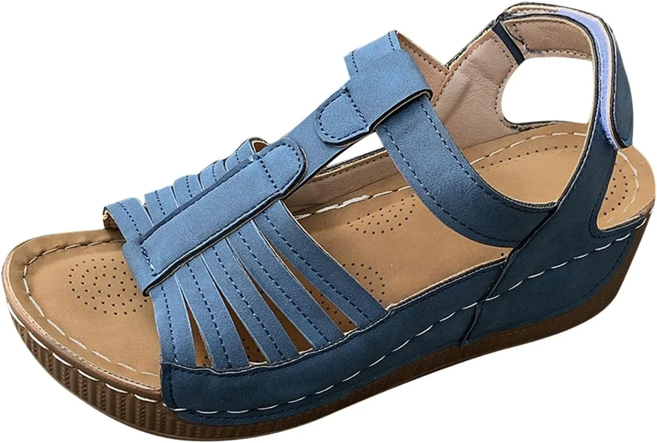 Wedge Shoes Womens Summer Dressy Orthopedic Sandals Open Toe Roman Wedges Platform Ankle Strap Ladies Sandals 2025
