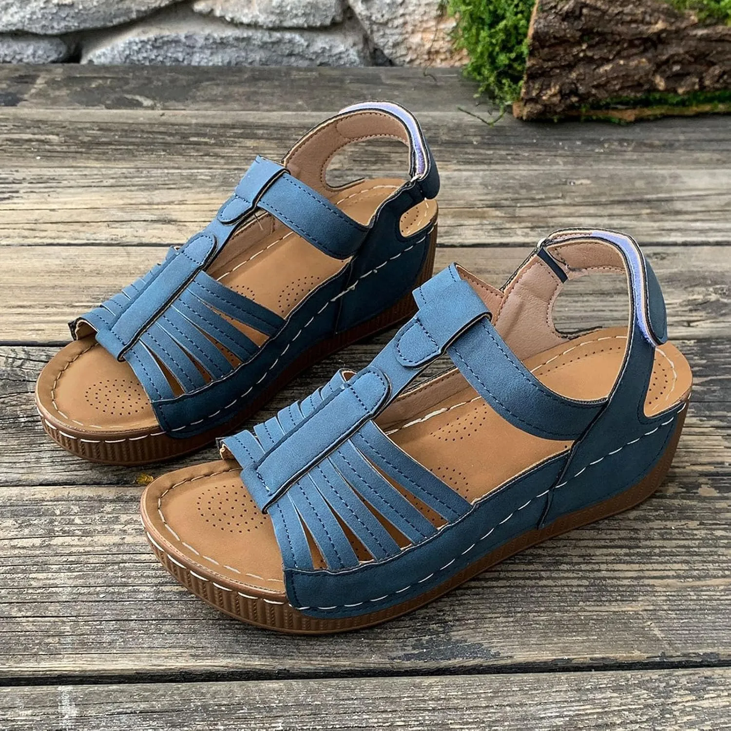 Wedge Shoes Womens Summer Dressy Orthopedic Sandals Open Toe Roman Wedges Platform Ankle Strap Ladies Sandals 2025
