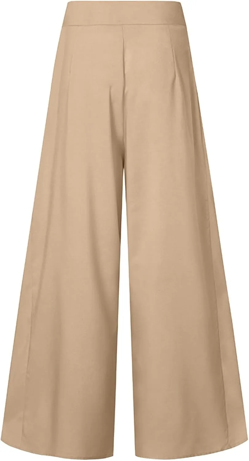 Wide Leg Pants for Women High Waisted Palazzo Slacks Flowy Dress Pants Plus Size Business Work Comfy Baggy Trousers