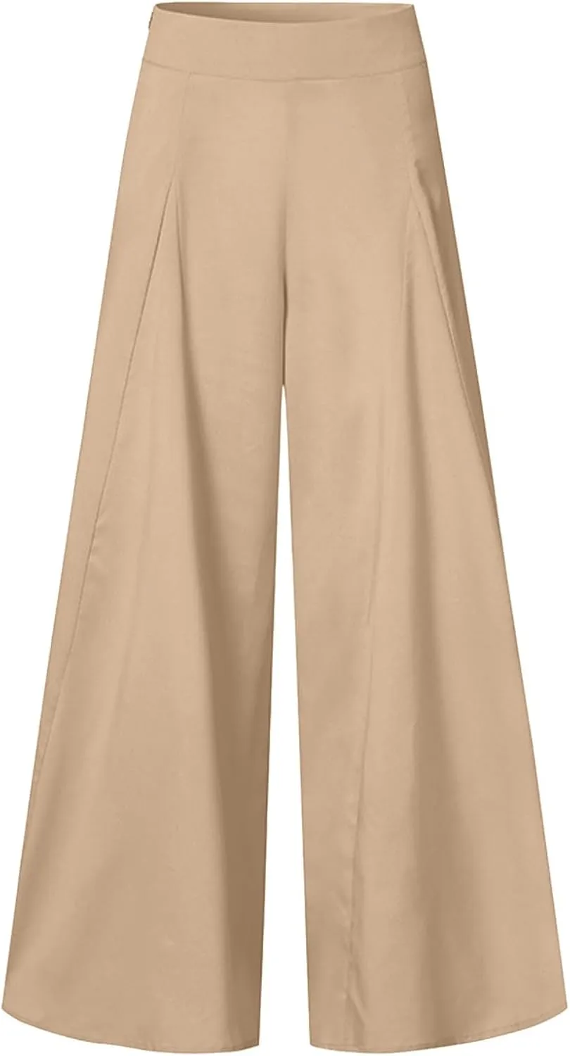 Wide Leg Pants for Women High Waisted Palazzo Slacks Flowy Dress Pants Plus Size Business Work Comfy Baggy Trousers