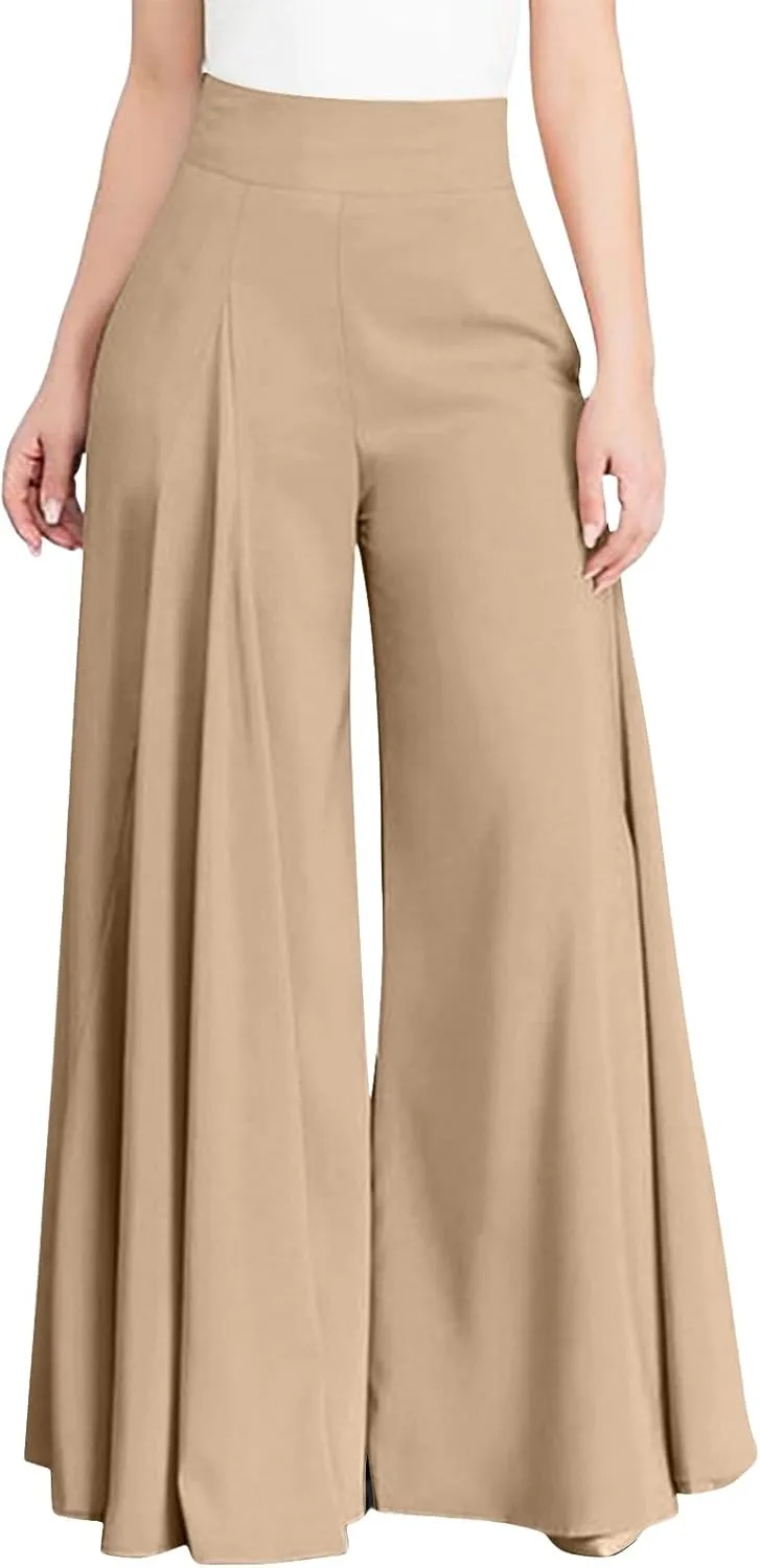 Wide Leg Pants for Women High Waisted Palazzo Slacks Flowy Dress Pants Plus Size Business Work Comfy Baggy Trousers
